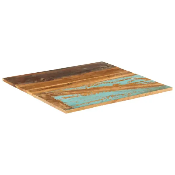 Ruudukujuline taaskasutatud täispuidust lauaplaat, 70 x 70 cm, 15–16 mm, mitmevärviline – 6