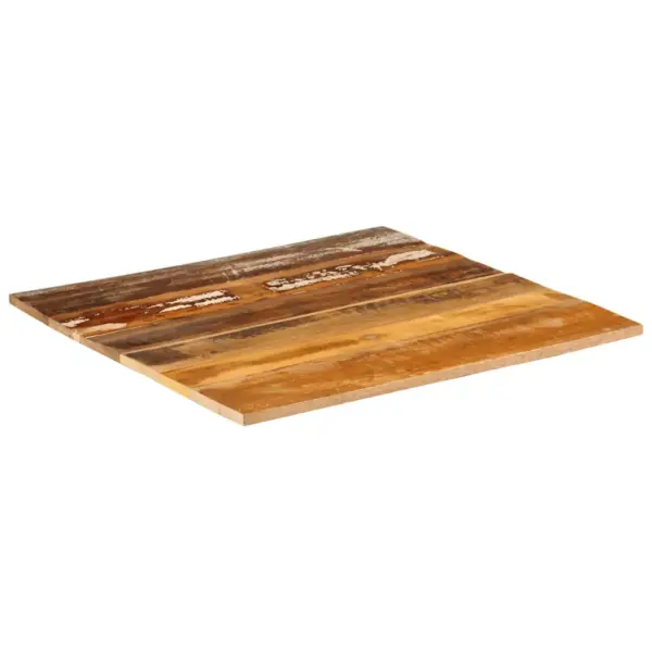 Ruudukujuline taaskasutatud täispuidust lauaplaat, 70 x 70 cm, 15–16 mm, mitmevärviline – 7