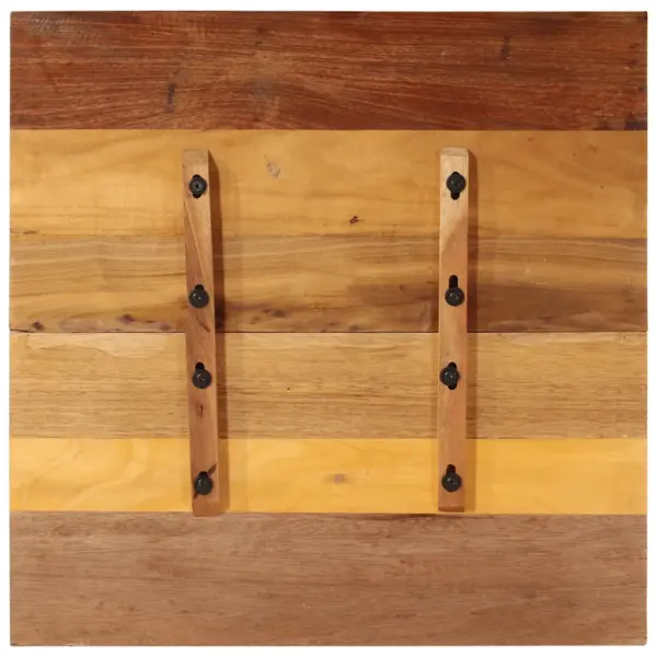 Ruudukujuline taaskasutatud täispuidust lauaplaat, 70 x 70 cm, 15–16 mm, mitmevärviline – 9
