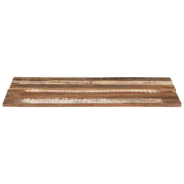 Ristkülikukujuline taaskasutatud puidust lauaplaat, mitmevärviline, 80 x 60 cm, 15–16 mm, kahe puidust tugiliistuga – 2