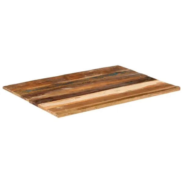 Ristkülikukujuline taaskasutatud puidust lauaplaat, mitmevärviline, 80 x 60 cm, 15–16 mm, kahe puidust tugiliistuga – 3