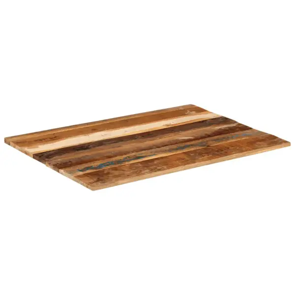 Ristkülikukujuline taaskasutatud puidust lauaplaat, mitmevärviline, 80 x 60 cm, 15–16 mm, kahe puidust tugiliistuga – 4