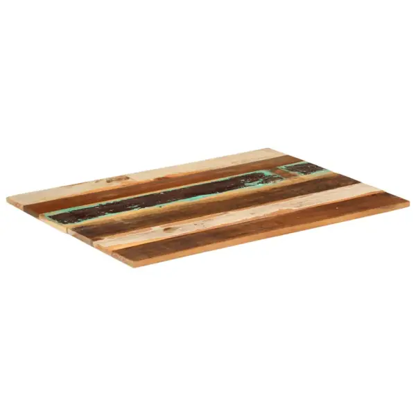 Ristkülikukujuline taaskasutatud puidust lauaplaat, mitmevärviline, 80 x 60 cm, 15–16 mm, kahe puidust tugiliistuga – 6