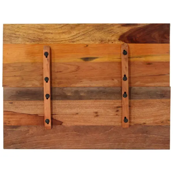 Ristkülikukujuline taaskasutatud puidust lauaplaat, mitmevärviline, 80 x 60 cm, 15–16 mm, kahe puidust tugiliistuga – 9