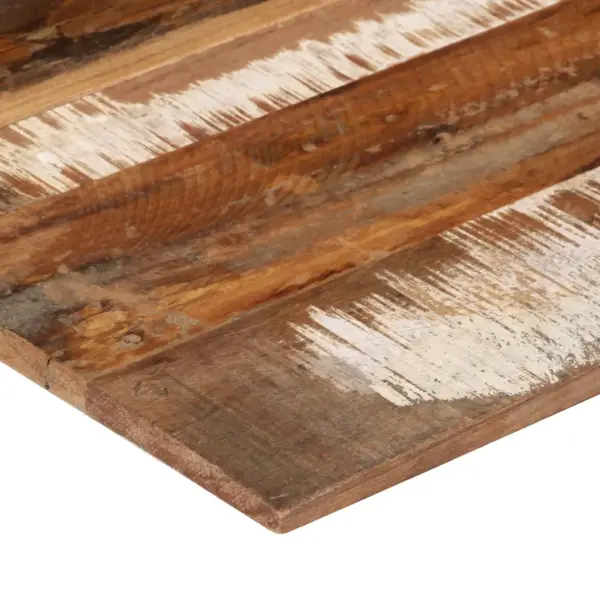 Ristkülikukujuline taaskasutatud puidust lauaplaat, mitmevärviline, 80 x 60 cm, 15–16 mm, kahe puidust tugiliistuga – 10
