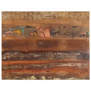 Ristkülikukujuline taaskasutatud täispuidust lauaplaat, 90 x 70 cm, 15–16 mm