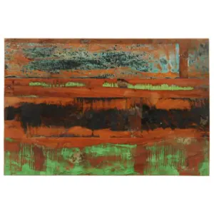 Ristkülikukujuline taaskasutatud puidust lauaplaat, mitmevärviline, 90 x 60 cm, 15–16 mm