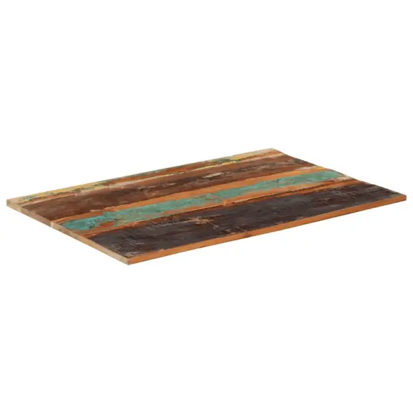 Ristkülikukujuline taaskasutatud puidust lauaplaat, mitmevärviline, 90 x 60 cm, 15–16 mm – 3