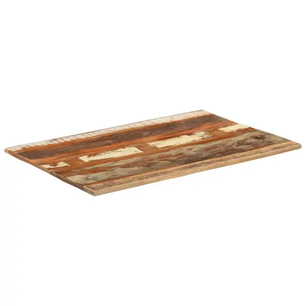 Ristkülikukujuline taaskasutatud puidust lauaplaat, mitmevärviline, 90 x 60 cm, 15–16 mm – 4