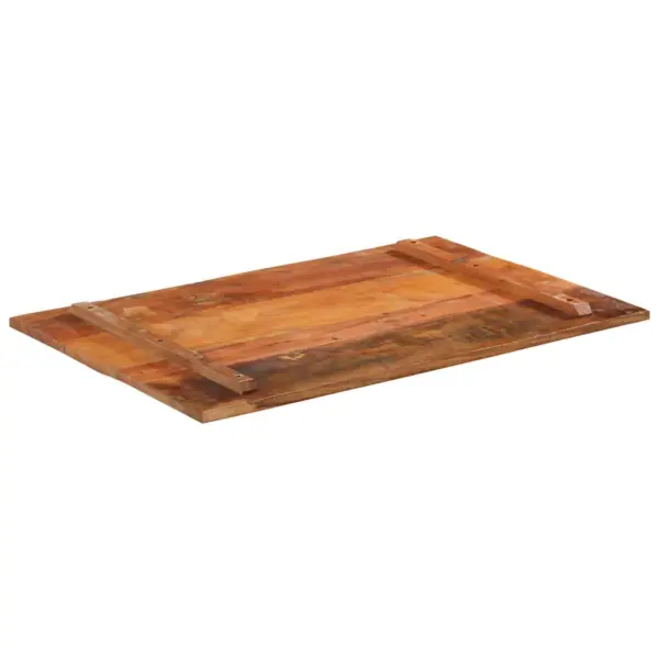 Ristkülikukujuline taaskasutatud puidust lauaplaat, mitmevärviline, 90 x 60 cm, 15–16 mm – 6
