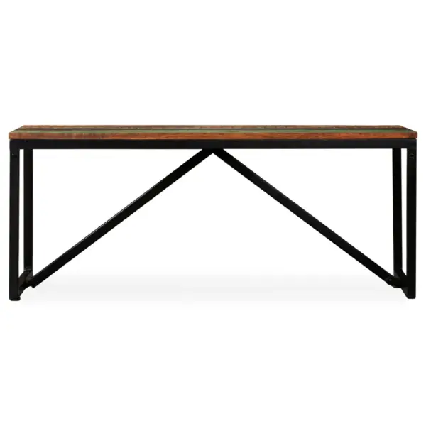 Tööstusliku stiiliga taastatud puidust pink terasest jalgadega, 110 x 35 x 45 cm – 3