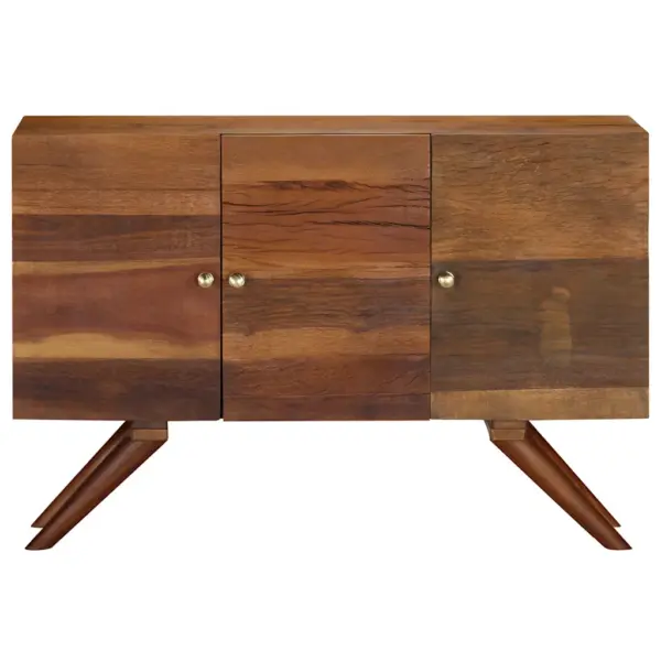 Pruun taaskasutatud puidust puhvetkapp, lihvitud, värvitud ja lakitud, 110 x 30 x 75 cm – 2