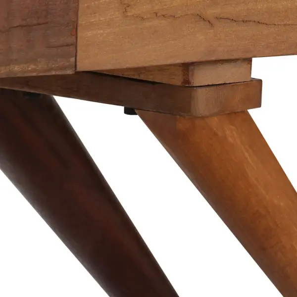 Pruun taaskasutatud puidust puhvetkapp, lihvitud, värvitud ja lakitud, 110 x 30 x 75 cm – 4