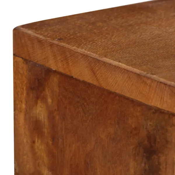 Pruun taaskasutatud puidust puhvetkapp, lihvitud, värvitud ja lakitud, 110 x 30 x 75 cm – 7