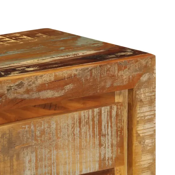 Mitmevärviline taaskasutatud puidust puhvetkapp 5 sahtli ja riiuliga, 120 x 30 x 75 cm – 6