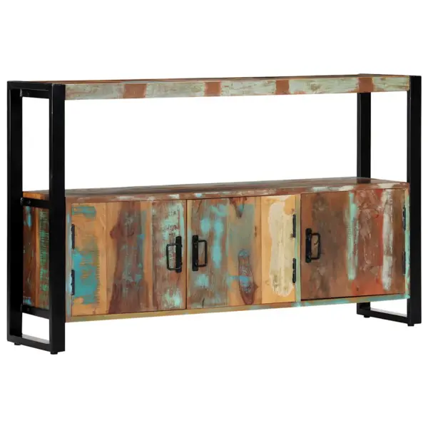Taaskasutatud puidust ja terasraamiga puhvetkapp, 120 x 30 x 75 cm – 8