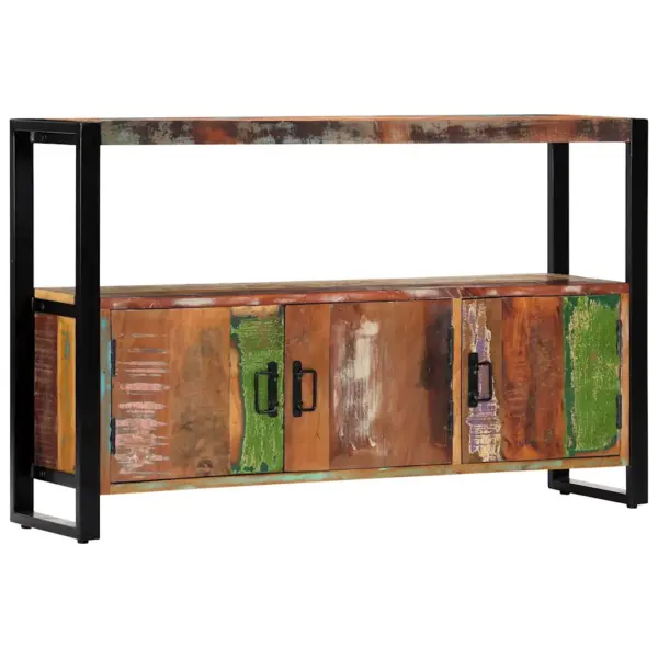 Taaskasutatud puidust ja terasraamiga puhvetkapp, 120 x 30 x 75 cm – 10