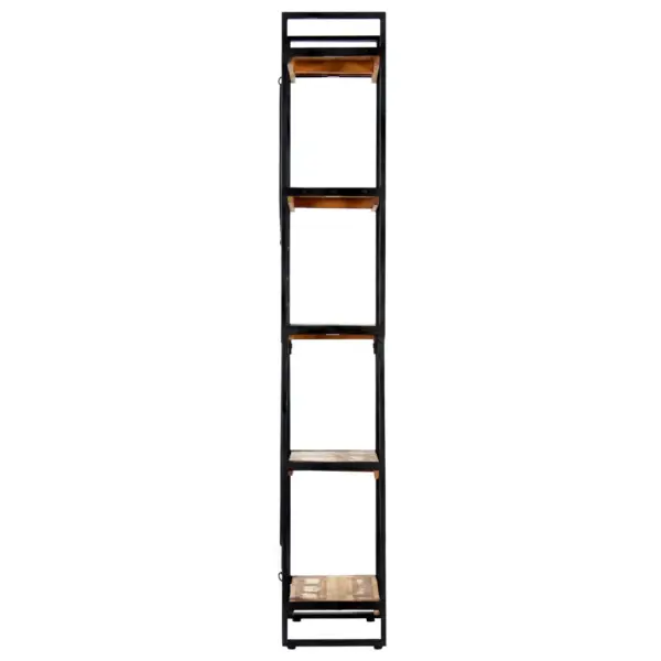 Industriaalne raamaturiiul 5 riiuliga, taaskasutatud puit ja teras, 60 x 30 x 180 cm - 3