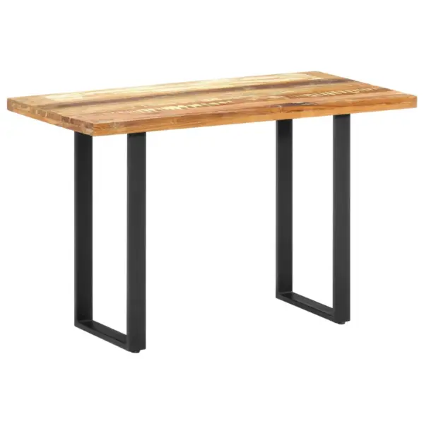 Industriaalstiilis taaskasutatud puidust söögilaud, musta terasraamiga, 120 x 60 x 76 cm – 11