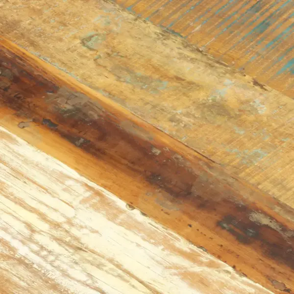 Industriaalstiilis taaskasutatud puidust söögilaud, musta terasraamiga, 120 x 60 x 76 cm – 6