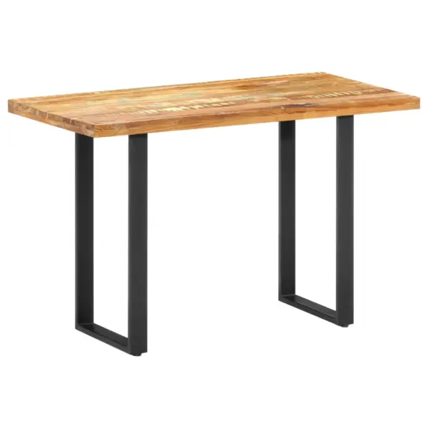 Industriaalstiilis taaskasutatud puidust söögilaud, musta terasraamiga, 120 x 60 x 76 cm – 8