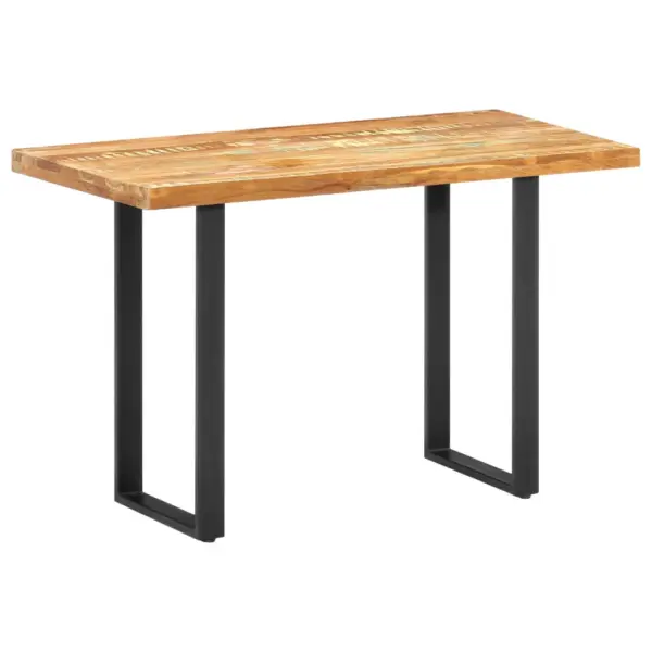 Industriaalstiilis taaskasutatud puidust söögilaud, musta terasraamiga, 120 x 60 x 76 cm – 9