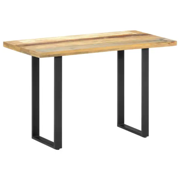 Industriaalstiilis taaskasutatud puidust söögilaud, musta terasraamiga, 120 x 60 x 76 cm – 10