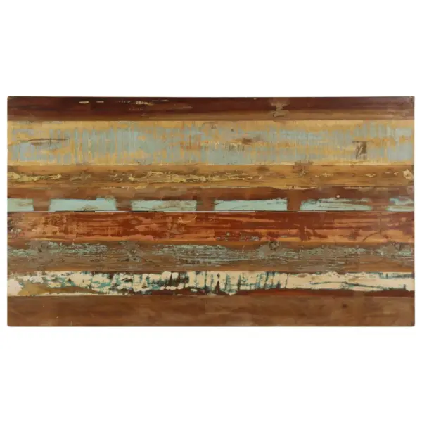 Retrostiilis söögilaud taaskasutatud puidust, rauast jalgadega, 140 x 80 x 76 cm – 6