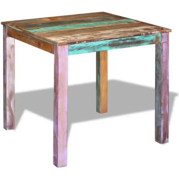 Antiikstiilis söögilaud taaskasutatud puidust, mitmevärviline, 80 x 82 x 76 cm – 3