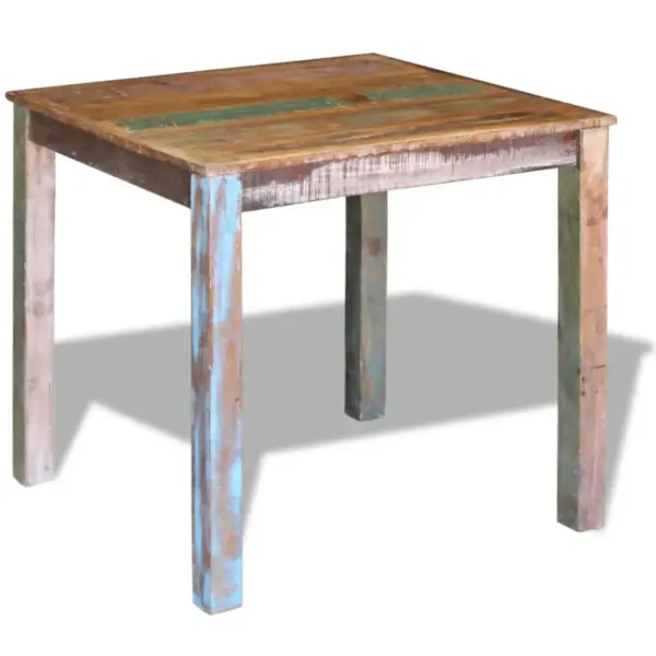 Antiikstiilis söögilaud taaskasutatud puidust, mitmevärviline, 80 x 82 x 76 cm – 4