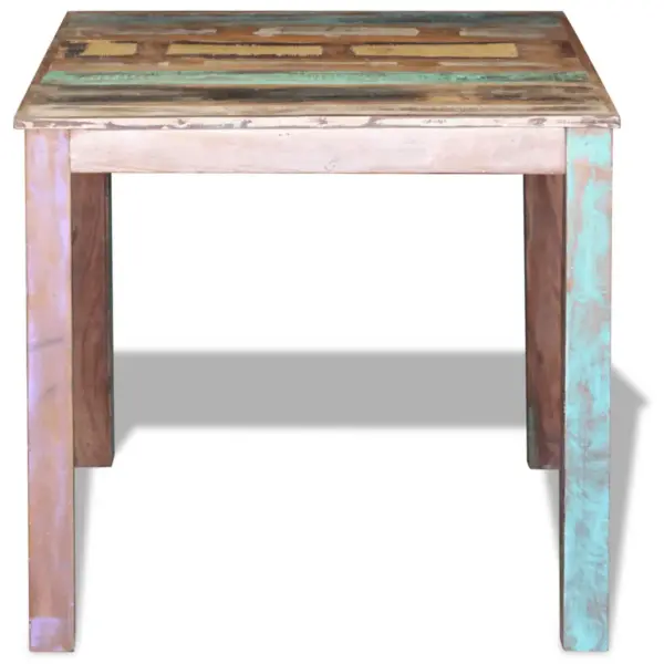 Antiikstiilis söögilaud taaskasutatud puidust, mitmevärviline, 80 x 82 x 76 cm – 6