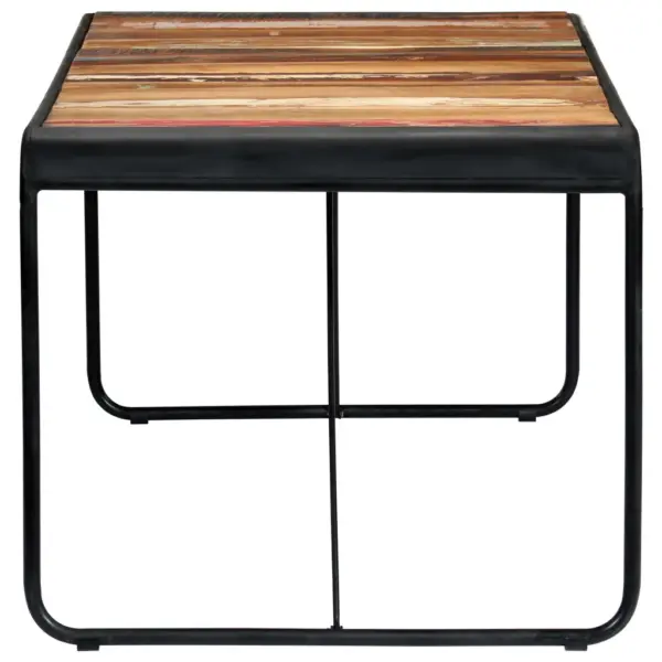 Taaskasutatud täispuidust söögilaud pulbervärvitud terasraamiga, 180 x 90 x 76 cm – 3