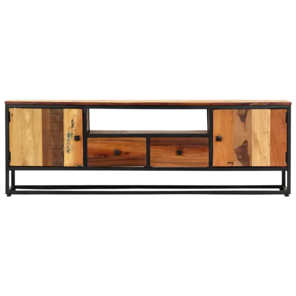 Taaskasutatud puidust telerikapp terasraamiga, 120 x 30 x 40 cm – 3