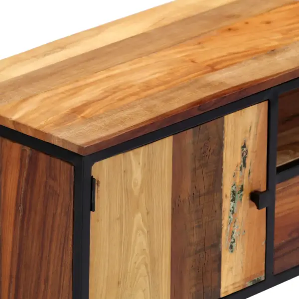 Taaskasutatud puidust telerikapp terasraamiga, 120 x 30 x 40 cm – 5