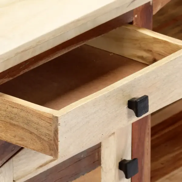 Taaskasutatud puidust telerikapp 2 ukse, 2 sahtli ja 2 sektsiooniga, 120 x 30 x 40 cm – 7