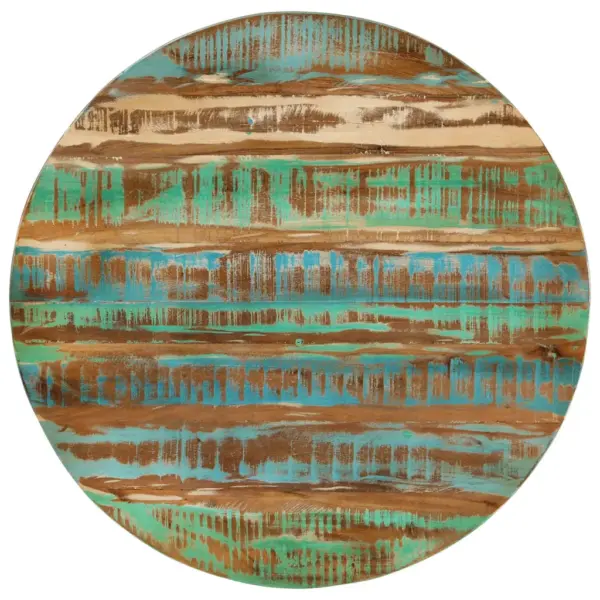 Ümar taaskasutatud puidust kohvilaud riiuliga, pulbervärvitud terasraam, 65 x 32 cm – 8