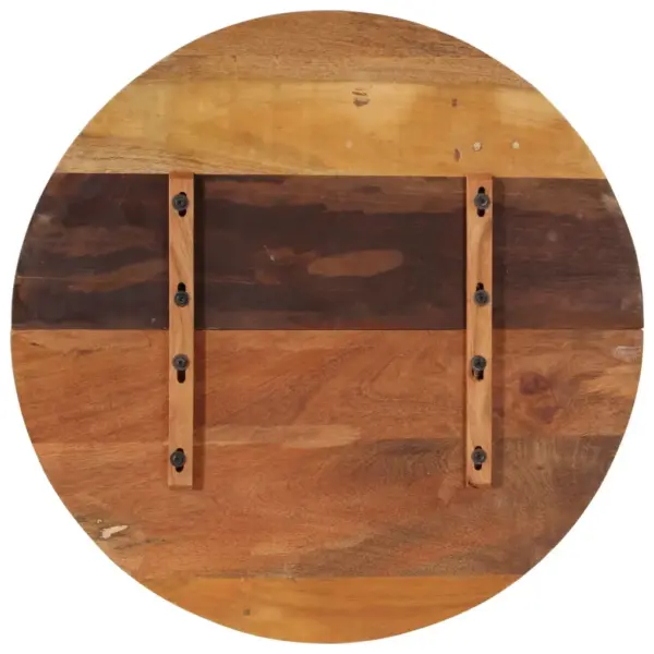Ümmargune taaskasutatud puidust lauaplaat, mitmevärviline, 80 cm, 25–27 mm – 4