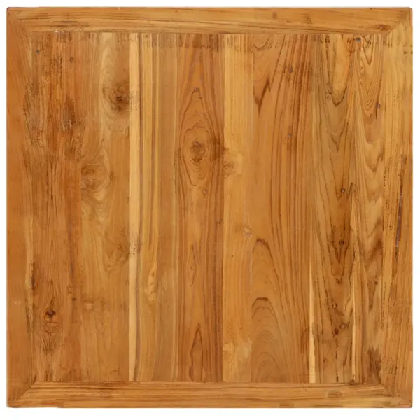 Taaskasutatud tiigipuust baarilaud metalljalgadel, 60 x 60 x 107 cm – 5