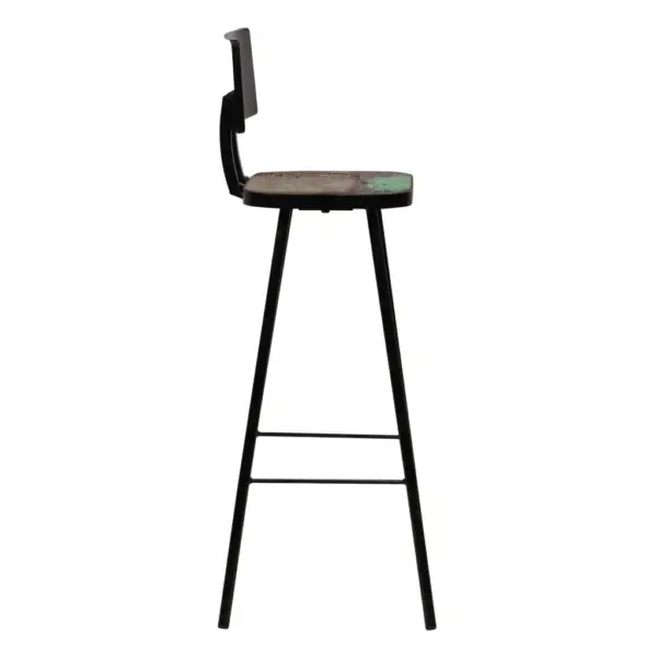 Tööstusliku stiiliga baarikomplekt taastatud puidust, 3-osaline, mitmevärviline, laud 60 x 60 x 107 cm - 10