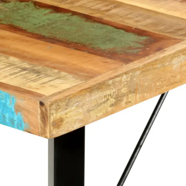 Tööstusliku stiiliga baarikomplekt taastatud puidust, 9 osa, pruun, baarilaud 180 x 70 x 107 cm – 6