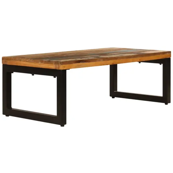 Kohvilaud taastatud puidust ja terasest raamiga, 100 x 50 x 35 cm – 2