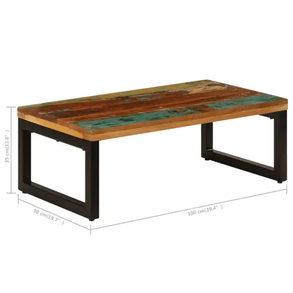 Kohvilaud taastatud puidust ja terasest raamiga, 100 x 50 x 35 cm – 8
