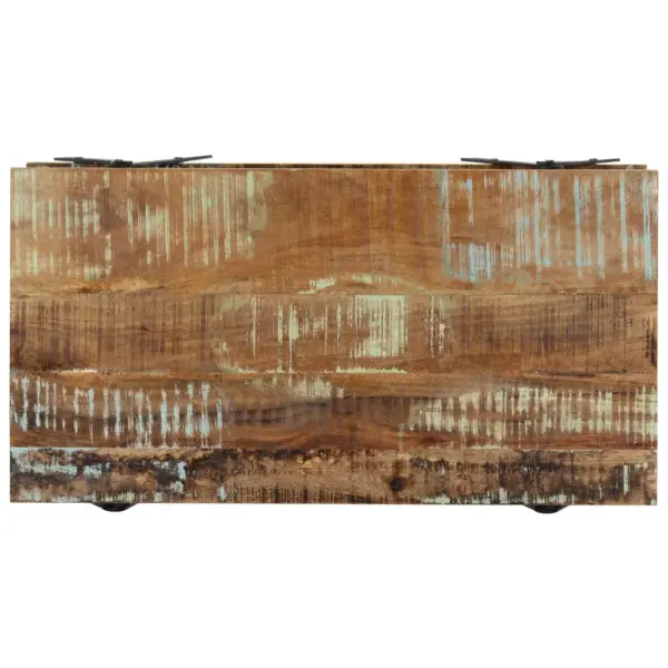 Kahekorruseline kohvilaud taastatud puidust ja terasjalgadega, mitmevärviline, 115 x 60 x 40 cm – 4