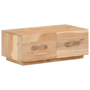 Taastatud puidust kohvilaud 2 sahtliga, pruun, 90 x 50 x 35 cm