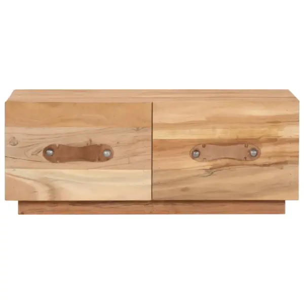 Taastatud puidust kohvilaud 2 sahtliga, pruun, 90 x 50 x 35 cm – 3