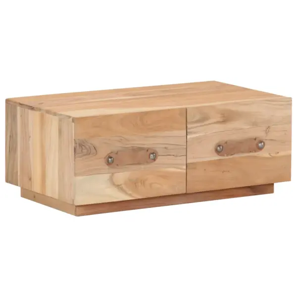 Taastatud puidust kohvilaud 2 sahtliga, pruun, 90 x 50 x 35 cm – 8