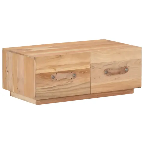 Taastatud puidust kohvilaud 2 sahtliga, pruun, 90 x 50 x 35 cm – 10
