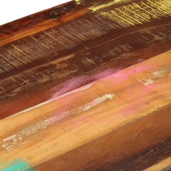Vanaaegse stiiliga taastatud puidust kohvilaud 3 sahtliga, terasjalgadel, pruun, 100 x 50 x 35 cm – 6
