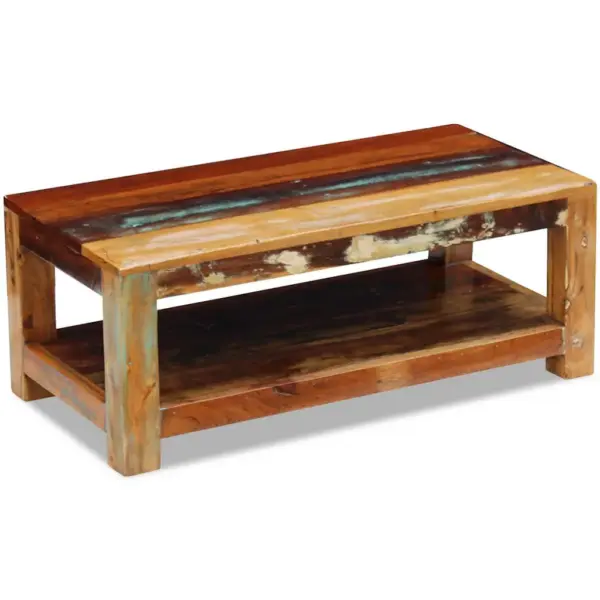 Antiikstiilis taastatud puidust kohvilaud, käsitsi valmistatud, 90 x 45 x 35 cm – 3