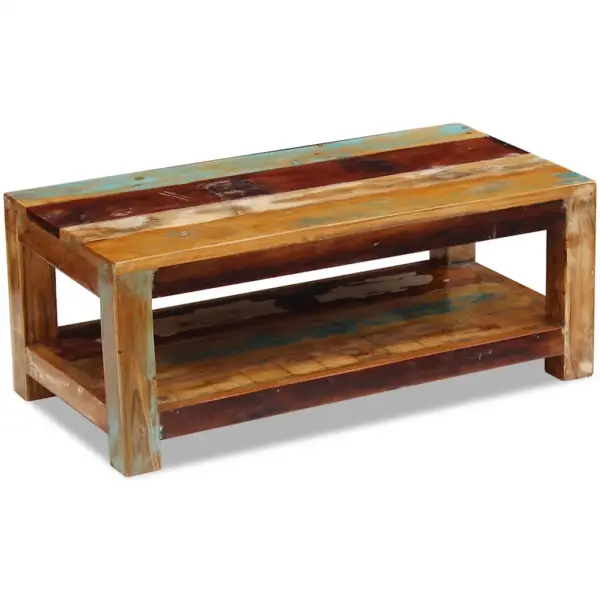 Antiikstiilis taastatud puidust kohvilaud, käsitsi valmistatud, 90 x 45 x 35 cm – 4